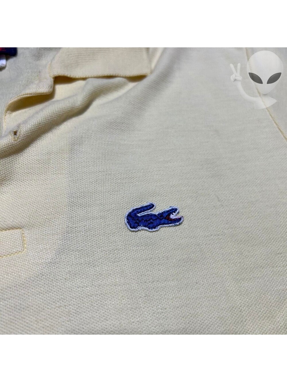 Vintage Izod Lacoste Polo Shirt Boys 18 Fits Mens S Yellow Cotton Blend Japan - Picture 7 of 8
